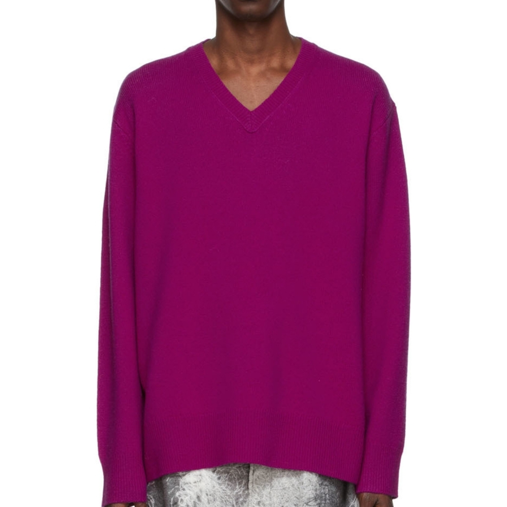 Acne Magenta Pink Cashmere Wool Blend Sweater